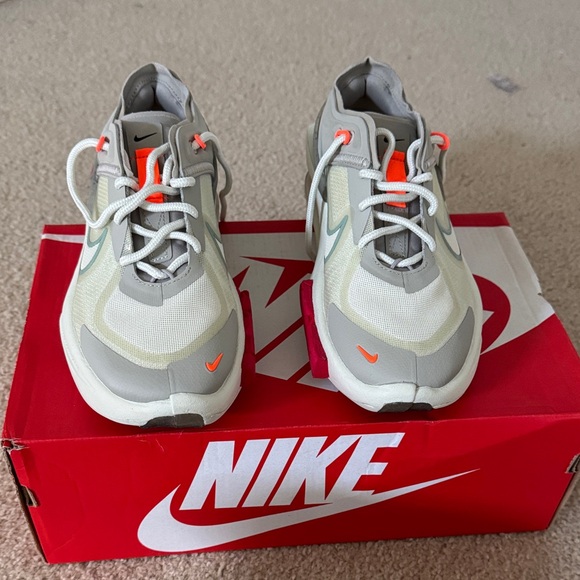Nike Light Gray and Neon Orange Athletic Shoes - Picture 3 of 5